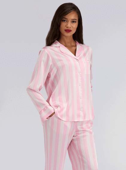 Oversized satin top and pant pyjama set