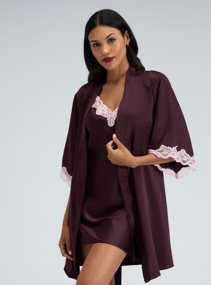 Amelia matte satin short robe