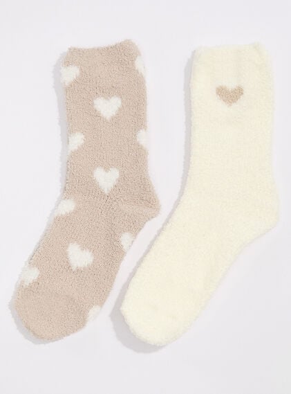2 pack heart fluffy ankle socks