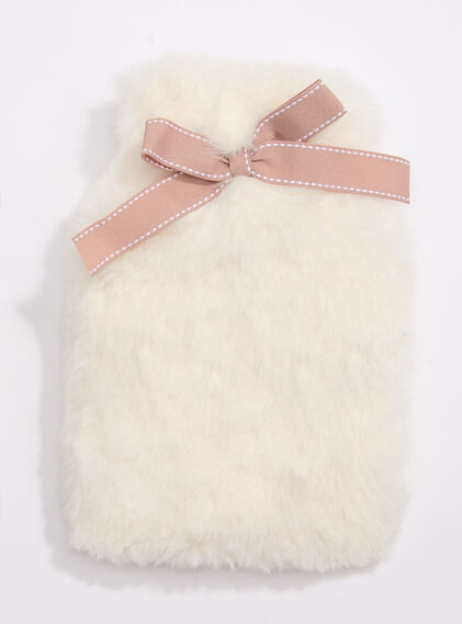 Plush bow hot water bottle